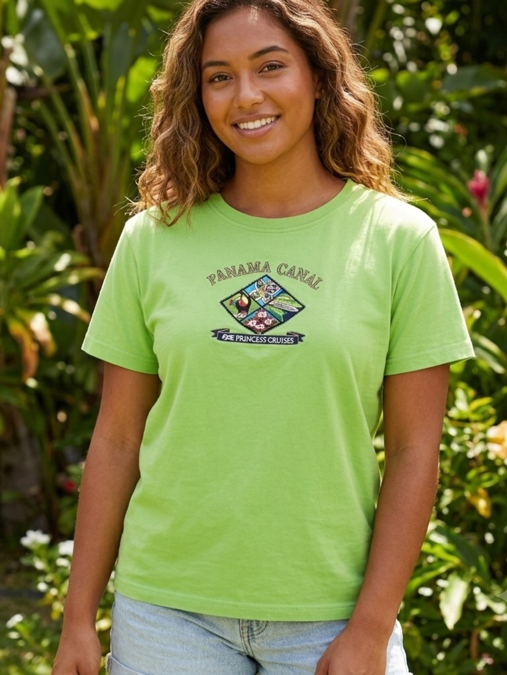 Panama Canal Graphic Tee by Princess Cruises — Lime Green Short Sleeve